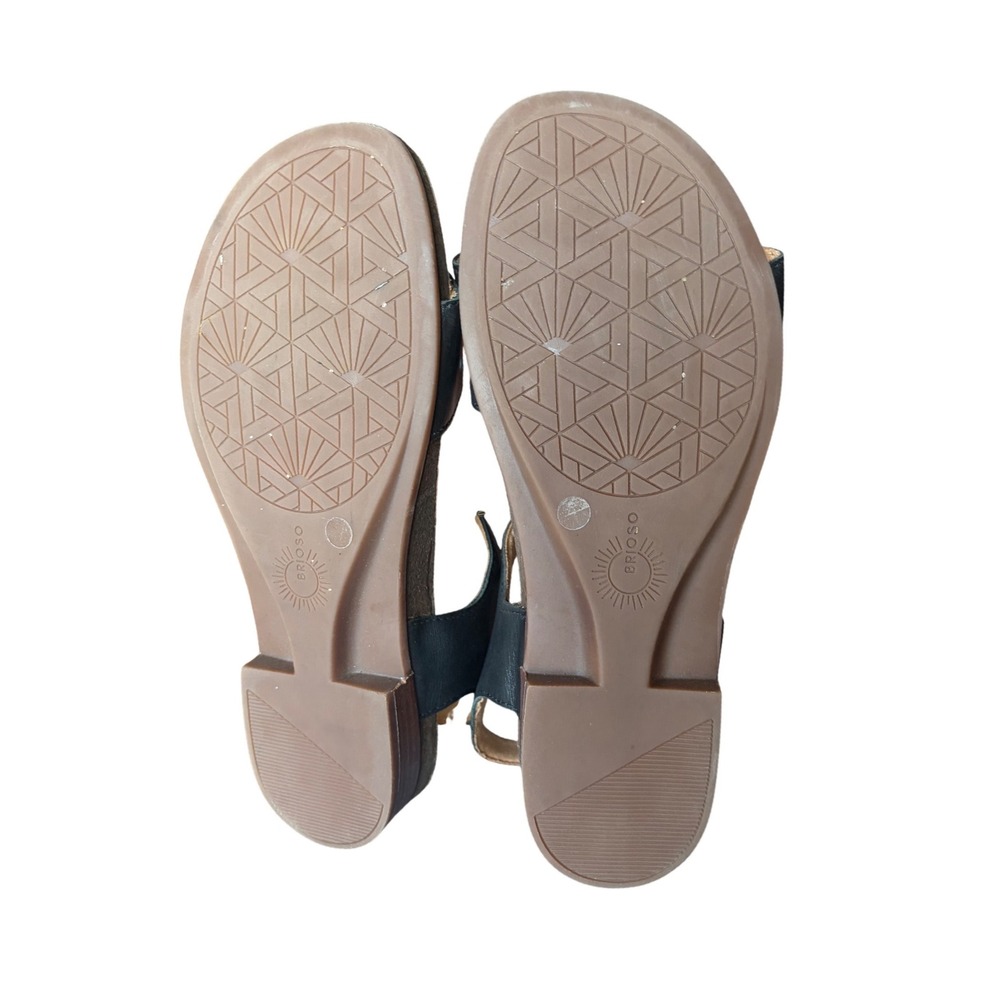 Brioso Rancho Black Leather Ankle Strap Buckle Sandals Womens 9.5 M Brazil - Picture 6 of 8